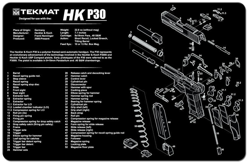Heckler & Koch HK P30 Pistol Cleaning Mat