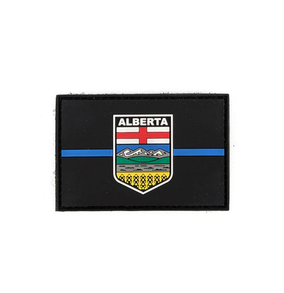 PVC Morale Patch - Alberta Thin Blue Line - 2"x3" Supporting Law Enforcement