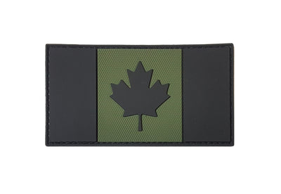 PVC Morale Patch - Canadian Flag - OD Green 2"x4"