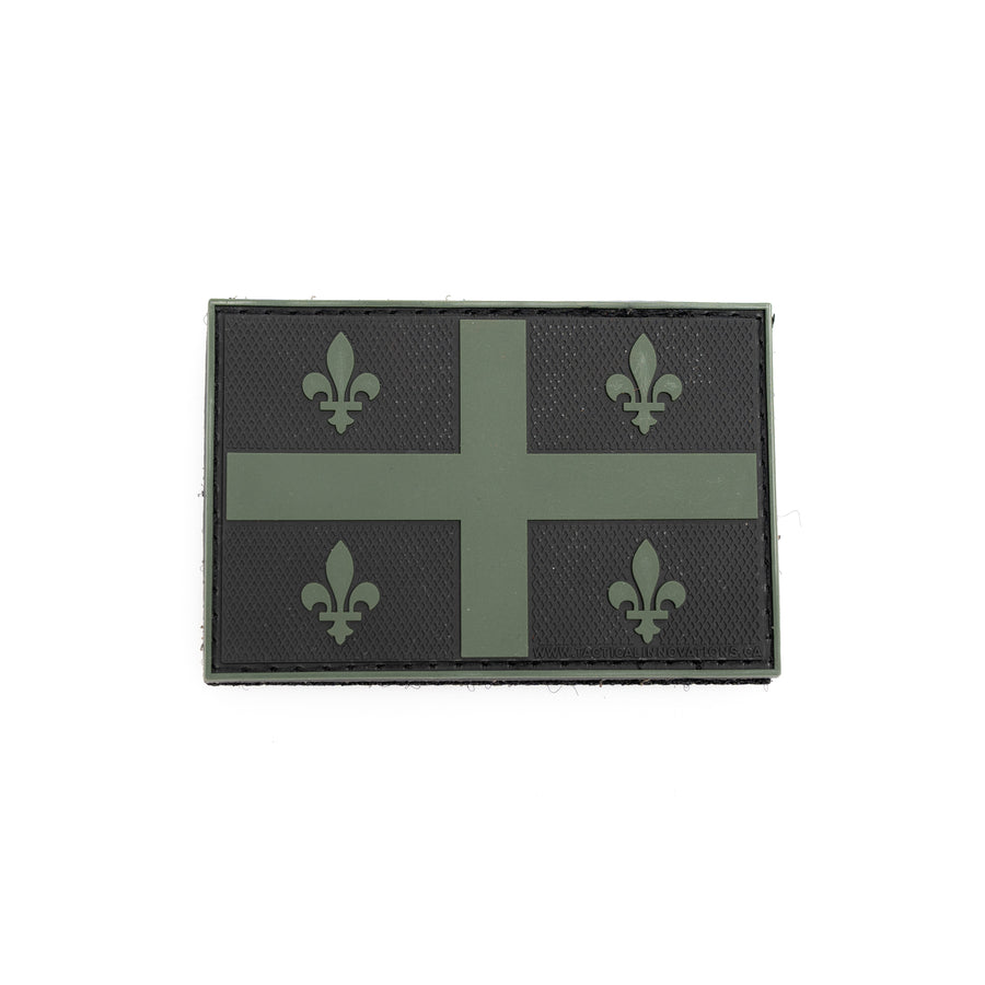 PVC Morale Patch - Provincial Flag- 2"x3" Quebec - Black & OD Green