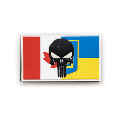 PVC Morale Patch - 2"x3.5" Canadian/Ukrainian - GLOW
