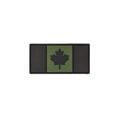 PVC Morale Patch - Canadian Flag - OD Green 1.5"x3"