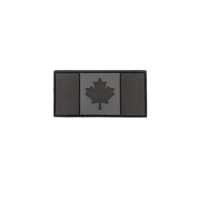 PVC Morale Patch - Canadian Flag - Black & Grey 1.5"x3