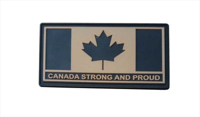 PVC Morale Patch - Canada Strong and Proud - Tan 1.5"x3"