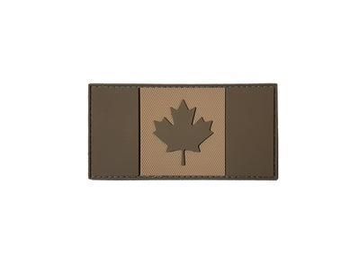 PVC Morale Patch - Canadian Flag - Tan on Tan 1.5"x3"