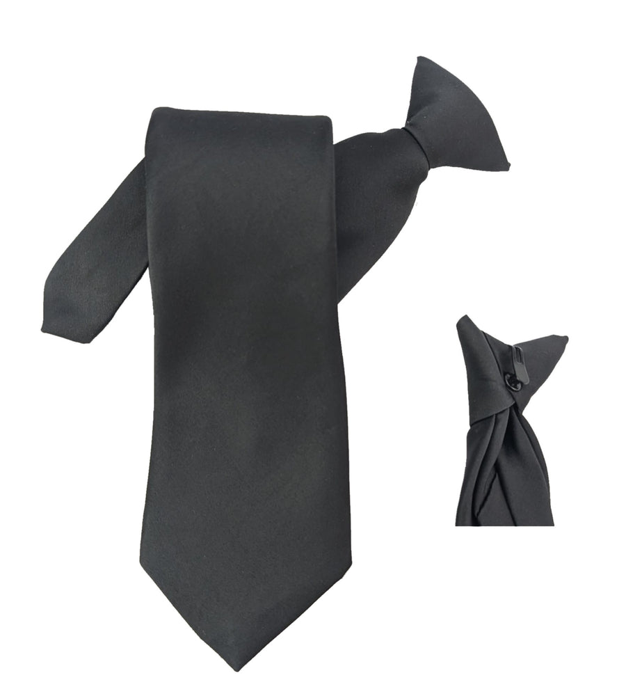 Neck Tie (Break-a-way / Clip-on) - 21"- Classic Black