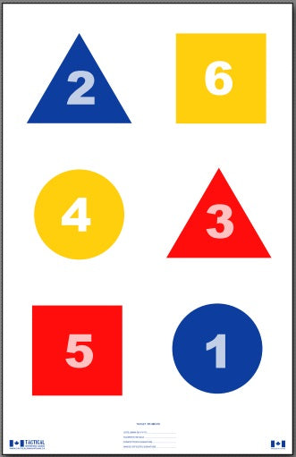 ST36C-FC Skill Training Target 3 ROW 6 SHAPE (100 pack)