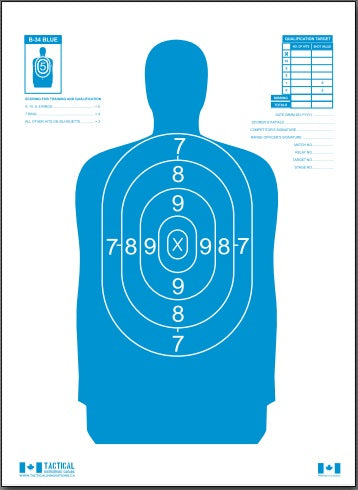 B34 Blue Silhouette Target - 17.5" X 24" (100 pack)