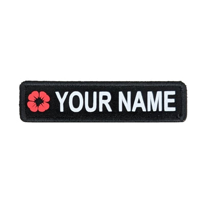 Custom Name Tag Patch - 1" X 5" Poppy