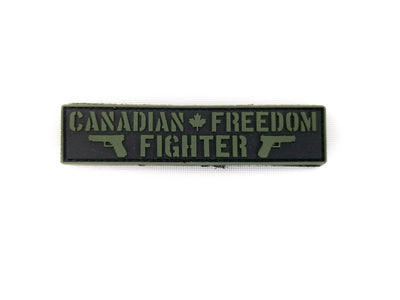 PVC Morale Patch - Canadian Freedom Fighter - Black & ODG - 1"x 4"