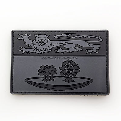 PVC Morale Patch - Provincial Flag - 2"x3" - Prince Edward Island - Black & Grey