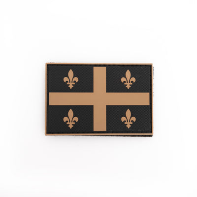 PVC Morale Patch - Provincial Flag- 2"x4" Quebec - Black & Tan