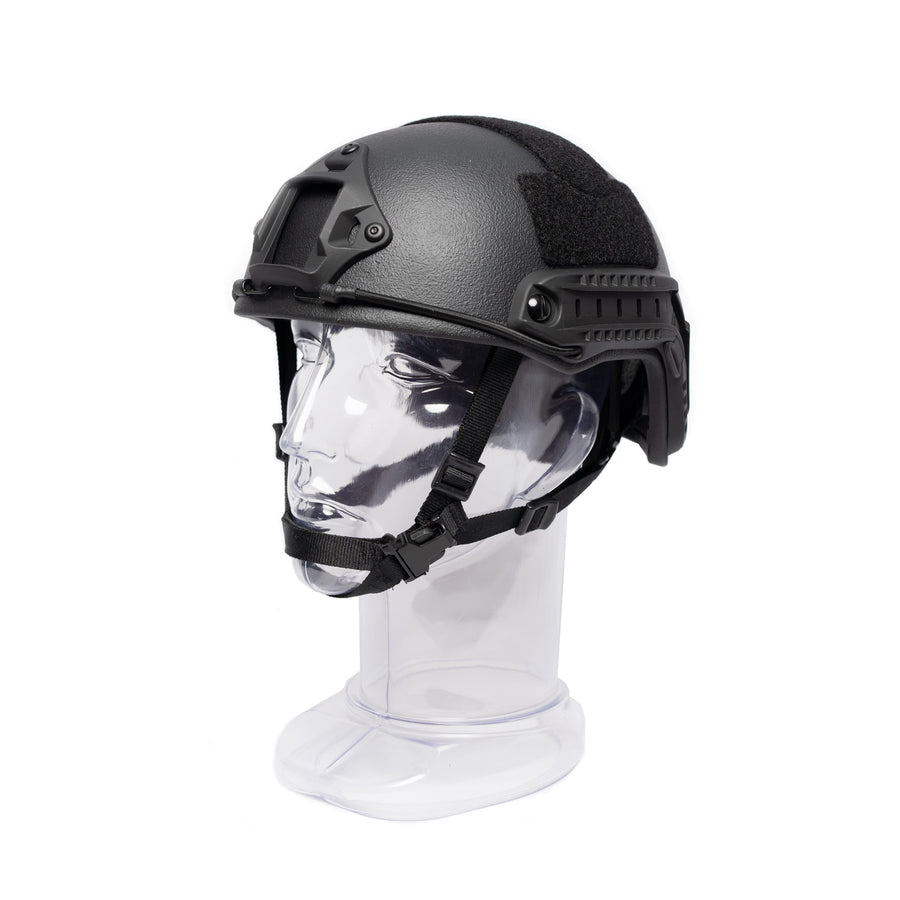 FAST BALLISTIC HELMET (NIJ-LEVEL-IIIA) - BLACK - WITH RAILS - Call to place order 1-866-880-3359