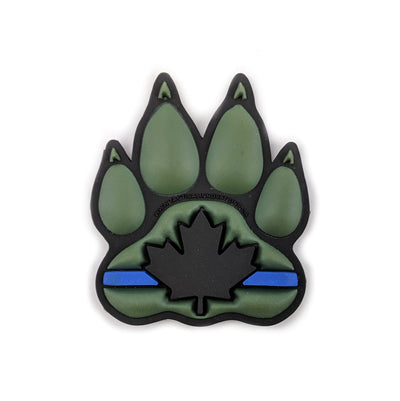PVC Morale Patch - K9 Thin Blue Line - Version 1 - Black & Green 2"x2.375"