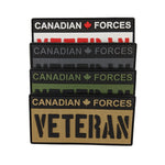 PVC Morale Patch - Canadian Forces Veteran - Red White Black 2"x4"