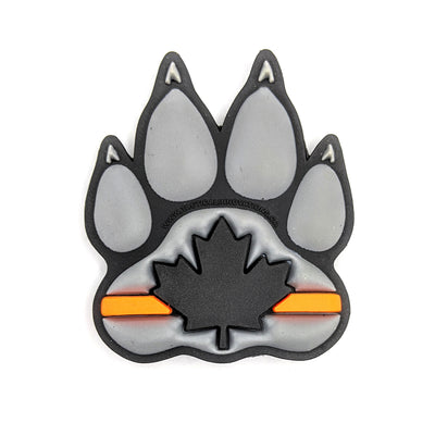 PVC Morale Patch - K9 Thin Orange Line - Version 1 - Black & Grey 2"x2.375"