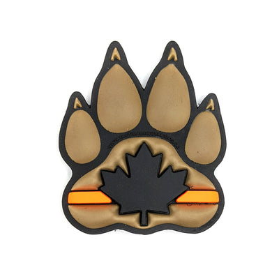 PVC Morale Patch - K9 Thin Orange Line - Version 1 - Black & Tan 2"x2.375"