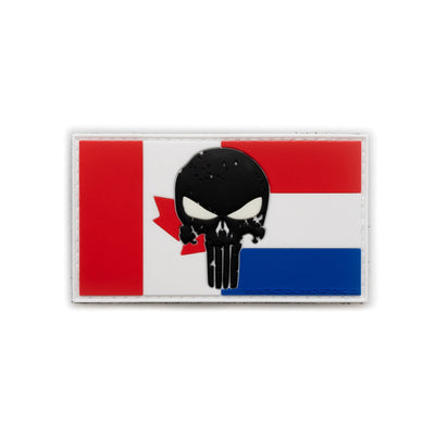 PVC Morale Patch - 2"x3.5" Canadian/French - GLOW