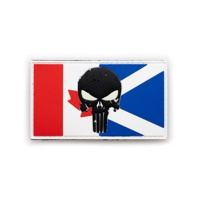 PVC Morale Patch - 2"x3.5" Canadian/Scottish Punisher - GLOW