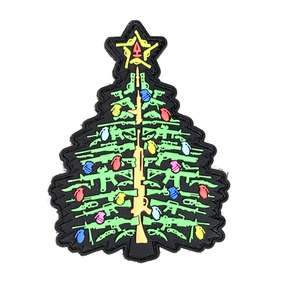 PVC Morale Patch - Christmas Guns (3"x4") - Glow-in-the-dark