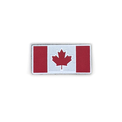 Reflective Morale Patch - Canadian Flag - Grey Reflective & Red 1"x2" - High Visibility Reflective