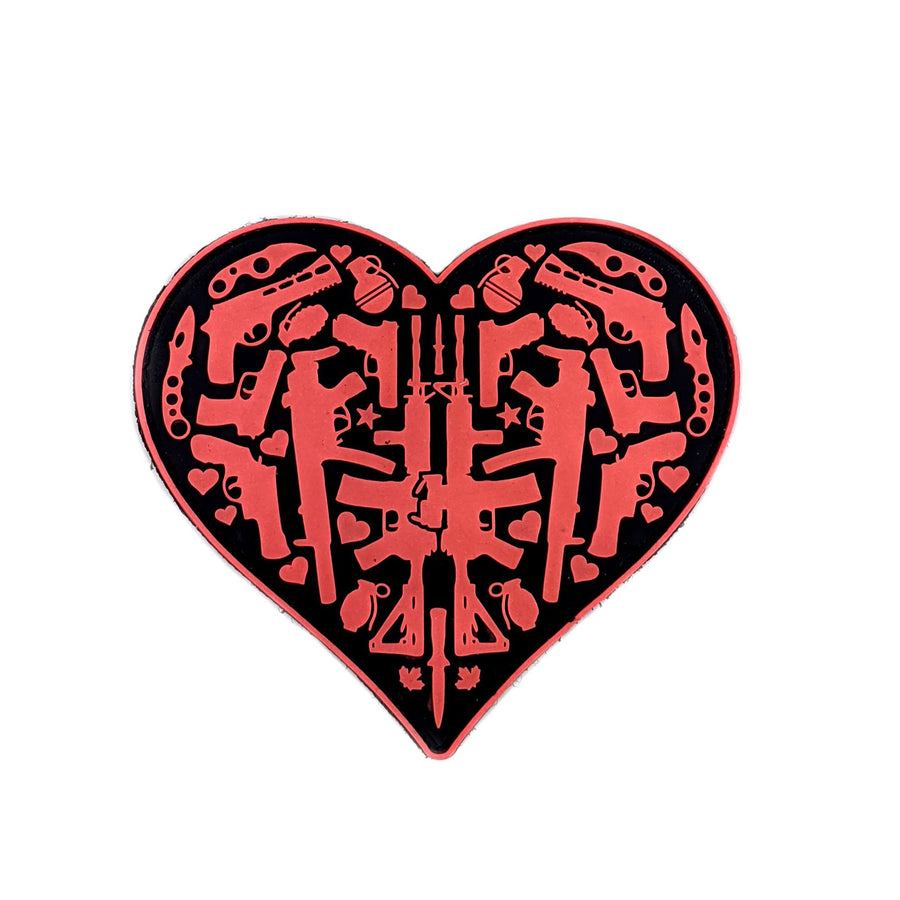 PVC Morale Patch - Full Heart - 3.75" x 3.75" Glow in the Dark