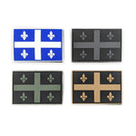 PVC Morale Patch - Provincial Flag- 2"x3" Quebec - Black & OD Green