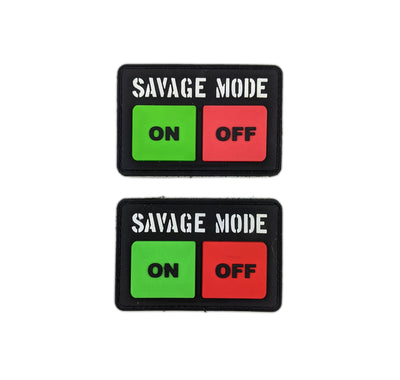 PVC Morale Patch - SAVAGE MODE ON/OFF (2pcs) Glow-in-the-dark