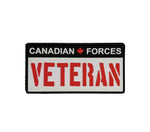PVC Morale Patch - Canadian Forces Veteran - Red White Black 2"x4"