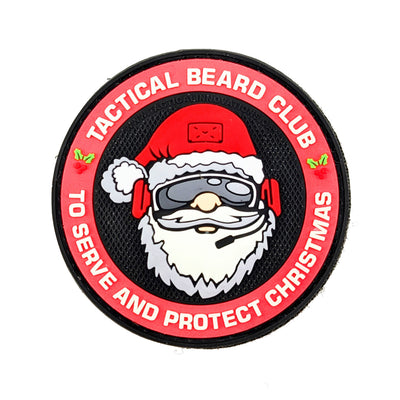 PVC Morale Patch - Christmas - Tactical Beard Club (2.5 Dia") - Glow in the dark
