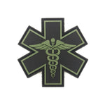 PVC Morale Patch - EMS Star of Life - Dual Snake - Black and OD Green
