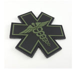 PVC Morale Patch - EMS Star of Life - Dual Snake - Black and OD Green