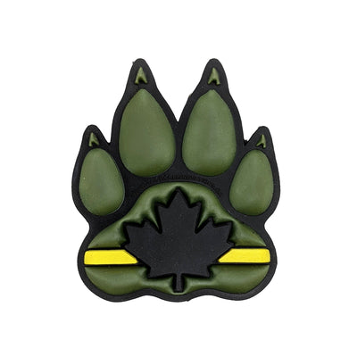 PVC Morale Patch - K9 Thin Yellow Line - Version 1 - Black & OD green 2"x2.375"