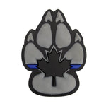 PVC Morale Patch - K9 Thin Blue Line - Version 2 - Black & Grey 2"x2.75"