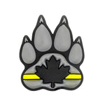 PVC Morale Patch - K9 Thin Yellow Line - Version 1 - Black & Grey 2"x2.375"
