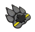 PVC Morale Patch - K9 Thin Yellow Line - Version 1 - Black & Grey 2"x2.375"