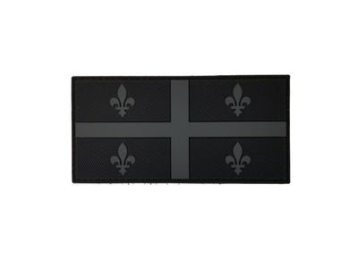 PVC Morale Patch - Provincial Flag- 2"x4" Quebec - Black & Grey