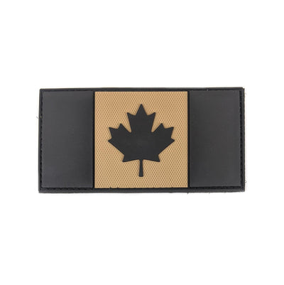 PVC Morale Patch - Canadian Flag - Coyote Brown 2"x4"