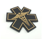 PVC Morale Patch - EMS Star of Life - Dual Snake - Black & Tan