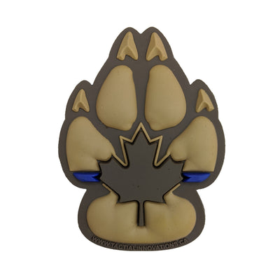 PVC Morale Patch - K9 Thin Blue Line - Version 2 - Tan & Tan 2"x2.75"