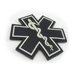 PVC Morale Patch - EMS Star of Life - Single Snake - Glow in the dark