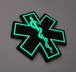 PVC Morale Patch - EMS Star of Life - Single Snake - Glow in the dark
