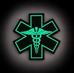 PVC Morale Patch - EMS Star of Life - Dual Snake - Glow in the dark