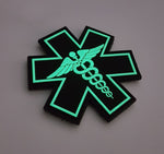 PVC Morale Patch - EMS Star of Life - Dual Snake - Glow in the dark