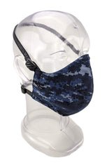 Premium GEN 2 Face Mask - Reusable 2-Ply Fabric - Digital Navy Blue Camo