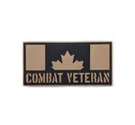 PVC Morale Patch - Canadian Combat Veteran - Black & Tan 2"x4"