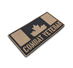 PVC Morale Patch - Canadian Combat Veteran - Black & Tan 2"x4"