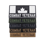 PVC Morale Patch - Canadian Combat Veteran - Black & Tan 2"x4"