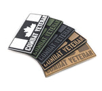 PVC Morale Patch - Canadian Combat Veteran - Black & Tan 2"x4"