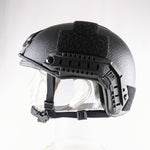 FAST BALLISTIC HELMET (NIJ-LEVEL-IIIA) - BLACK - WITH RAILS - Call to place order 1-866-880-3359